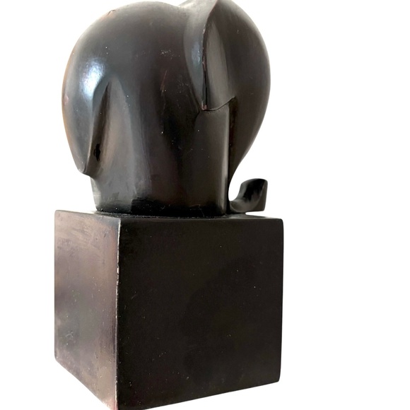 elephant WEST ELM figure black mid-century abstract 3x6.5 Ferdinand Parpan - Picture 2 of 13
